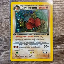 1st Dark Dugtrio 6/82 Team Rocket Holo TCG Pokemon Card Lightly Played w/ SWIRL! - Image 1