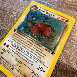 1st Dark Dugtrio 6/82 Team Rocket Holo TCG Pokemon Card Lightly Played w/ SWIRL! - Image 2