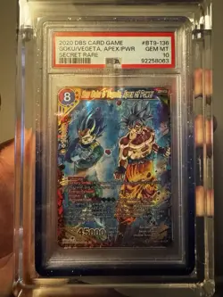 2020 DBS Card Game Son Goku & Vegeta, Apex of Power -secret Rare PSA 10 - Image 1