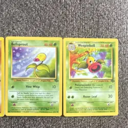 Pokemon TCG Tauros, Mankey, Bellsprout, Weepinbell, Lot 5 Cards MP to HP COND - Image 2