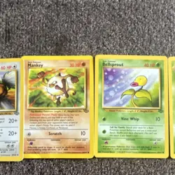 Pokemon TCG Tauros, Mankey, Bellsprout, Weepinbell, Lot 5 Cards MP to HP COND - Image 3