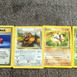 Pokemon TCG Tauros, Mankey, Bellsprout, Weepinbell, Lot 5 Cards MP to HP COND - Image 4