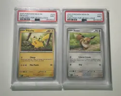 Pokemon Together Poke Post Pikachu & Eevee Promo Stamp Set Sequential PSA 9 - Image 1