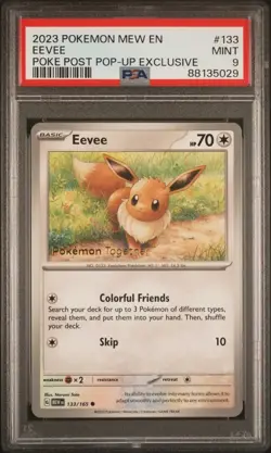 Pokemon Together Poke Post Pikachu & Eevee Promo Stamp Set Sequential PSA 9 - Image 5