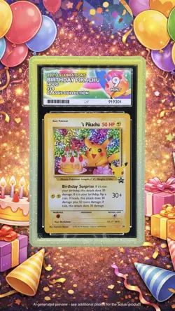 🎂⚡ Pokemon TCG – Birthday Pikachu #24 – Celebrations – Black Star Promo – ACE 9 - Image 3