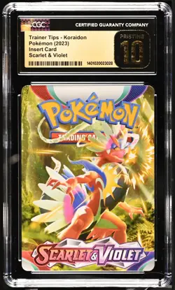 BLACK LABEL CGC 10 Pristine Koraidon S&V Trainer Tips Full Art Insert Pokemon - Image 1