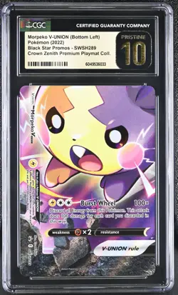 BLACK LABEL CGC 10 PRISTINE Morpeko V-Union SWSH289 Black Star Promos Pokemon - Image 1