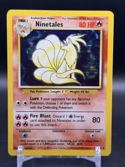 Ninetales Holo Rare 12/102 1999 Pokemon Base Set English WOTC LP - Image 1
