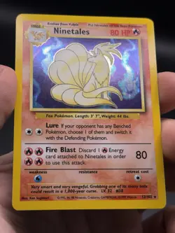 Ninetales Holo Rare 12/102 1999 Pokemon Base Set English WOTC LP - Image 3
