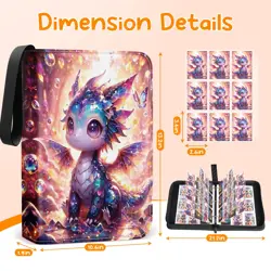 Card Binder 9 Pocket Collectible Trading Cards Storage with 50 Removable Slee... - Image 3
