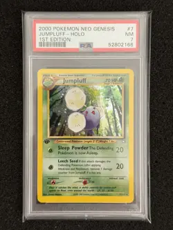 2000 POKEMON NEO GENESIS JUMPLUFF 7/111 HOLO 1ST EDITION PSA 7 MINT WOTC - Image 1