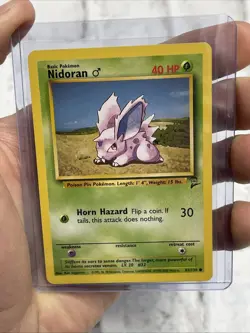 Nidoran 83/130 Pokemon Card Base Set 2 common 40 HP NM Nintendo Vintage Vtg WOTC - Image 1