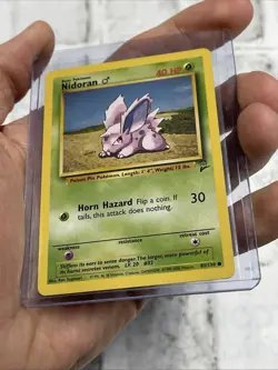 Nidoran 83/130 Pokemon Card Base Set 2 common 40 HP NM Nintendo Vintage Vtg WOTC - Image 2