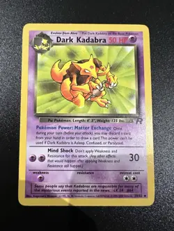 Dark Kadabra 39/82 Team Rocket Unlimited 2000 Pokemon Card Uncommon LP - Image 1