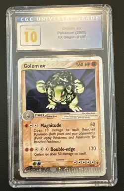 CGC Pristine 10 Golem ex 91/97 EX Dragon Holo Pokemon Card - Image 1
