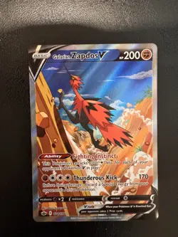 Pokemon TCG Galarian Zapdos v Alternate Art Chilling Reign Card 174/198 - Image 1