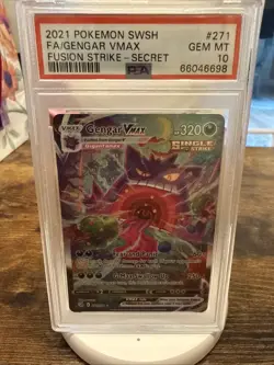 PSA 10 Fusion Strike Gengar VMAX Alternate Art Secret Card PSA 10 271/264 - Image 1