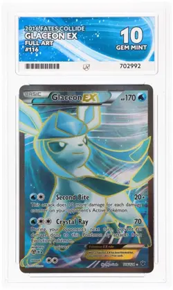 Glaceon EX 116/124 - Full Art - XY Fates Collide- ACE 10 - Pokemon 2016 - Image 1