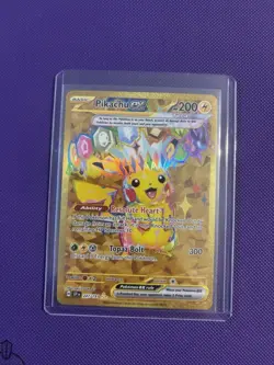 Pokemon TCG Pikachu EX Surging Sparks Holo Hyper Rare Gold 247/191 NM - Image 1
