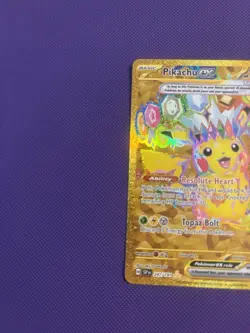 Pokemon TCG Pikachu EX Surging Sparks Holo Hyper Rare Gold 247/191 NM - Image 4