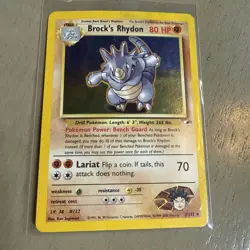 Pokemon TCG Brock's Rhydon Gym Heroes 2/132 Holo Unlimited Rare - Image 1