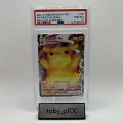 PSA 10 Pikachu VMAX Pokemon Celebrations TCG SWSH062 Black Star Promo #062 - Image 1