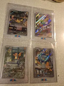 Pikachu,Charmander,Squirtle, and Bulbasaur NM illustration Rare Sir Pokemon 151 - Image 2