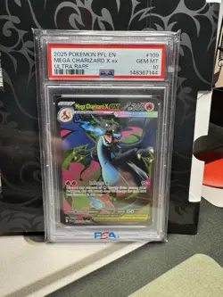 2025 Pokemon Phantasmal Flames Mega Charizard X Ultra Rare PSA 10 - Image 1
