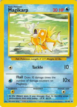 Magikarp - 35/102 Base Set - WOTC Unlimited - Pokemon TCG - 1999 - Image 1