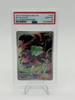 Pokemon TCG Mega Evolution Bulbasaur #133 Illustration Rare PSA 10 Gem Mint - Image 1