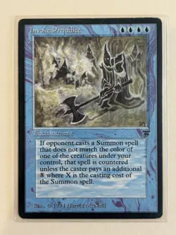 MTG “Invoke" "Prejudice” Legends Rare NM/LP Magic The Gathering Banned Card - Image 1