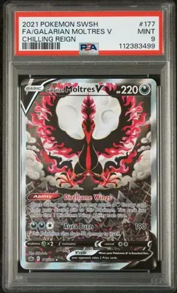 Galarian Moltres V Alt Art SWSH Chilling Reign 177/198 Pokemon Card PSA 9 - Image 2