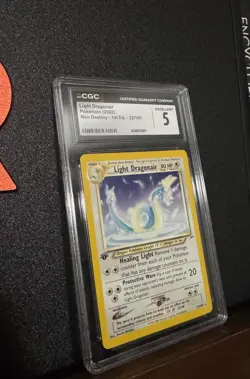 Light Dragonair 22/105 Neo Destiny First Edition Pokemon Card CGC 5 Graded - Image 1