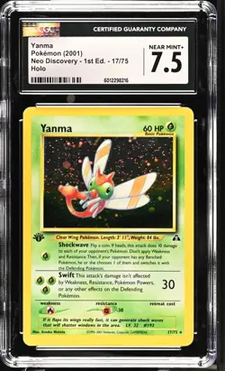CGC 7.5 Yanma Holo 17/75 1st Edition Neo Discovery 2001 Pokemon Card - Image 1
