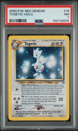 PSA 7 Togetic Holo 16/111 Neo Genesis 2000 Pokemon Card - Image 1