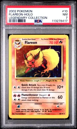 PSA 7 Flareon Holo 10/110 Legendary Collection 2002 Pokemon Card - Image 1