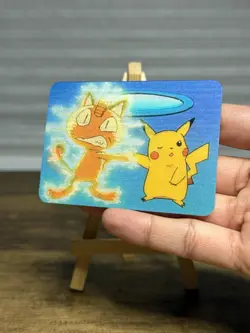 Pokemon Pikachu & Meowth Lenticular Viz Video Promo 3D Card - PIKA-0032D/DVD VHS - Image 1