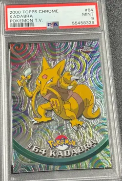 PSA 9 Kadabra Chrome #64 Pokemon TV Topps 2000 Pokemon Card - Image 1