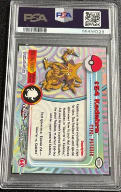 PSA 9 Kadabra Chrome #64 Pokemon TV Topps 2000 Pokemon Card - Image 2