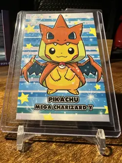 Pokemon Merry Christmas Card Database Pikachu Poncho Charizard Heart Holo - Image 4