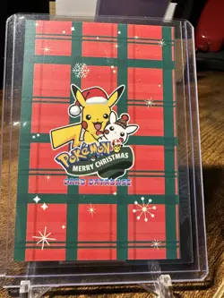 Pokemon Merry Christmas Card Database Pikachu Poncho Charizard Heart Holo - Image 5