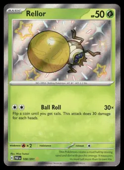 Pokemon Cards Rellor 108/091 Paldean Fates Shiny Rare NM *2 - Image 1