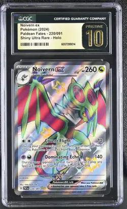 CGC 10 Pristine Noivern ex Shiny 220/091 Paldean Fates PAF Pokemon Card - Image 1