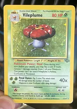 Vileplume 15/64 Jungle Holo Rare Unlimited Pokemon Card Moderate Play MP - Image 1