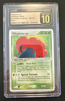 CGC Pristine 10 Vileplume ex 100/101 EX Hidden Legends Holo Pokemon Card - Image 1