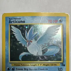 Pokemon Articuno Fossil Holo Rare Unlimited 2/62 70 HP Moderately Played - Image 2