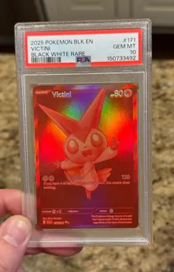 Pokemon TCG Victini 171/086 Sv: Black Bolt Black White Rare Full Art Holo PSA 10 - Image 1