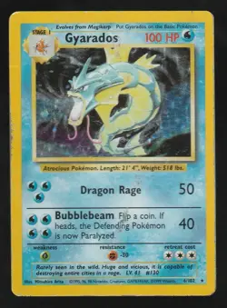 Pokemon TCG Gyarados Base Set 6/102 Holo Unlimited Holo Rare MP - Image 1