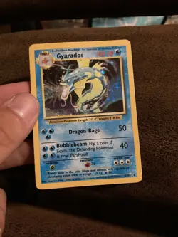 Pokemon TCG Gyarados Base Set 6/102 Holo Unlimited Holo Rare Torn Beat Hp - Image 1