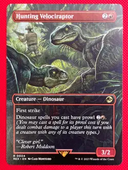 MTG 1X Hunting Velociraptor X1 Universes Beyond: Jurassic World Collection Magic - Image 1